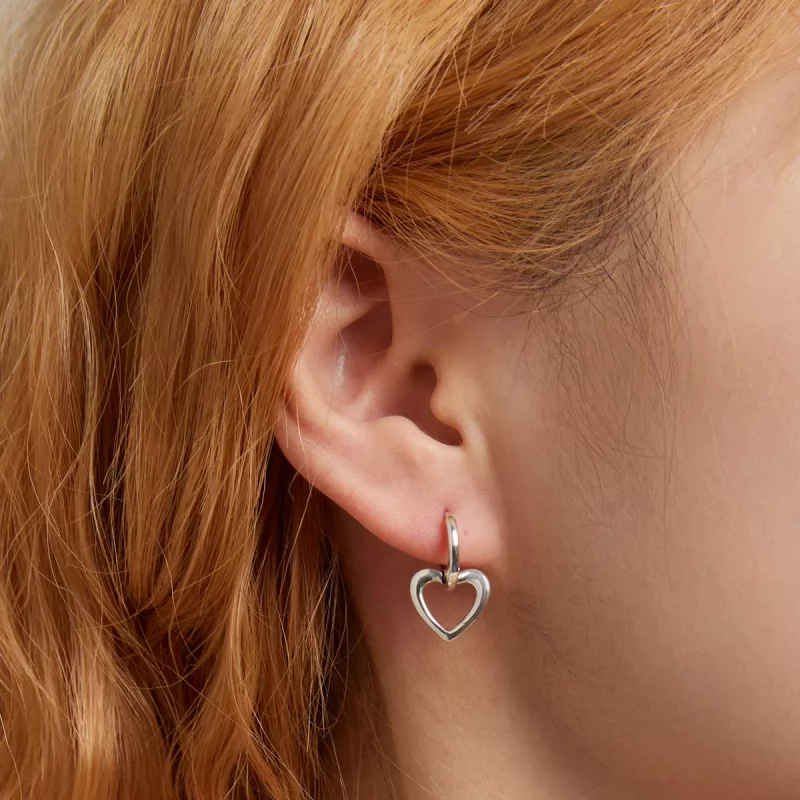 (imagen para) Pendientes de aro estilo Pandora con amor simple - SCE1394 - Ver 5