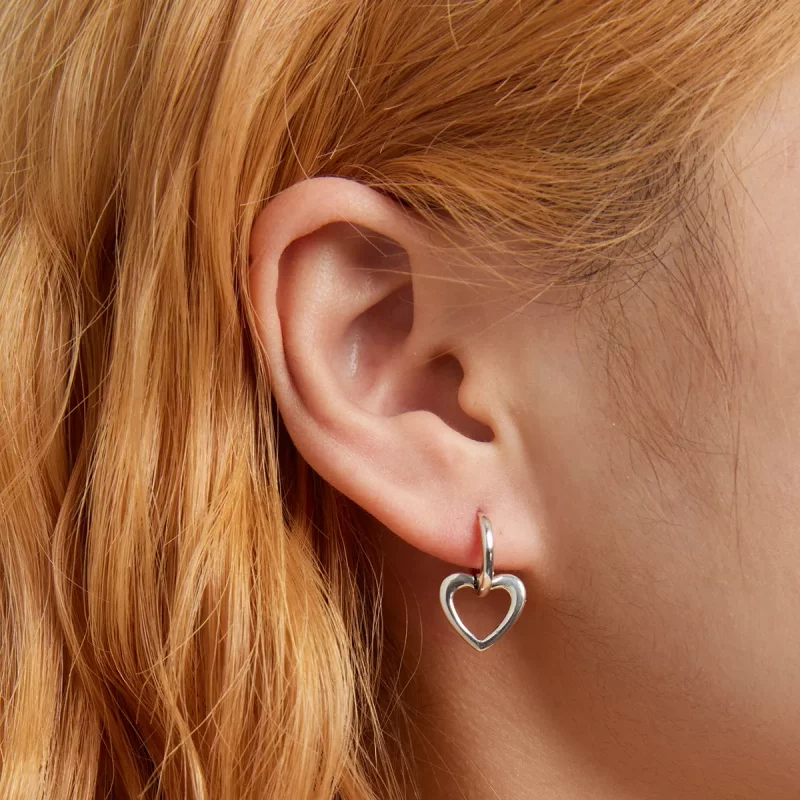 (imagen para) Pendientes de aro estilo Pandora con amor simple - SCE1394 - Ver 6