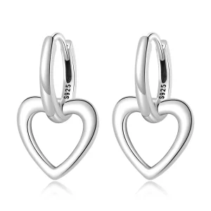 Pendientes de aro estilo Pandora con amor simple - SCE1394 (imagen para) Pendientes de aro estilo Pandora con amor simple - SCE1394