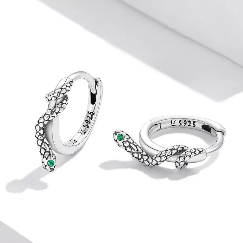 (imagen para) Pendientes de Aro Estilo Pandora con Serpiente Espiritual - SCE1357 - Ver 3