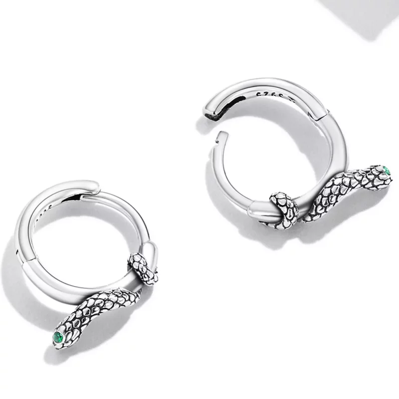 (imagen para) Pendientes de Aro Estilo Pandora con Serpiente Espiritual - SCE1357 - Ver 4