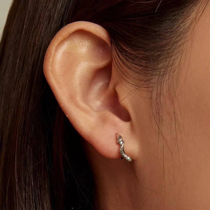 (imagen para) Pendientes de Aro Estilo Pandora con Serpiente Espiritual - SCE1357 - Ver 5