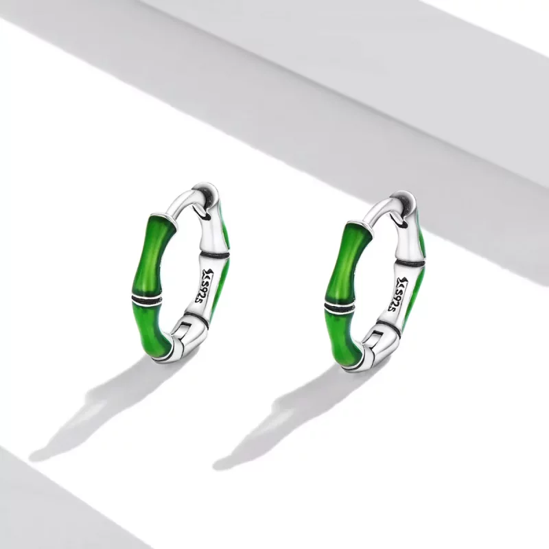 (imagen para) Pendientes de aro estilo Pandora de bambú - SCE1350 - Ver 2