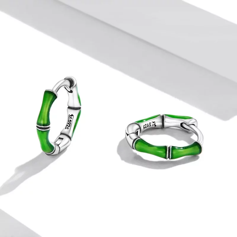 (imagen para) Pendientes de aro estilo Pandora de bambú - SCE1350 - Ver 3