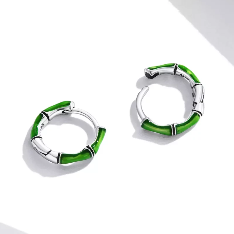 (imagen para) Pendientes de aro estilo Pandora de bambú - SCE1350 - Ver 4