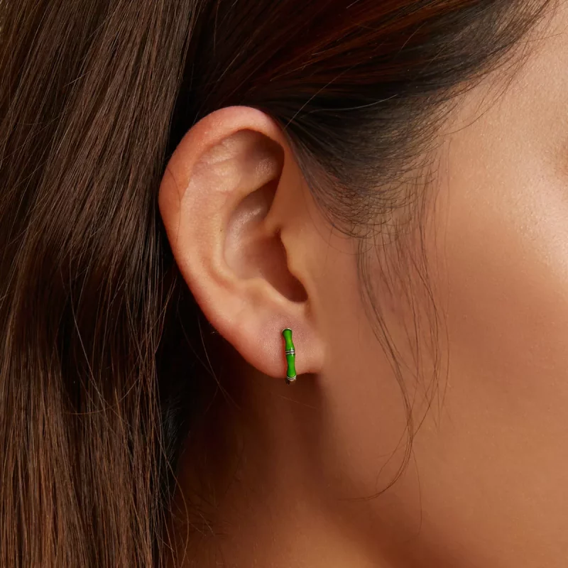 (imagen para) Pendientes de aro estilo Pandora de bambú - SCE1350 - Ver 5