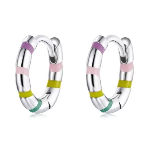 (imagen para) Pendientes de aro estilo Pandora mini con lazo - SCE1284