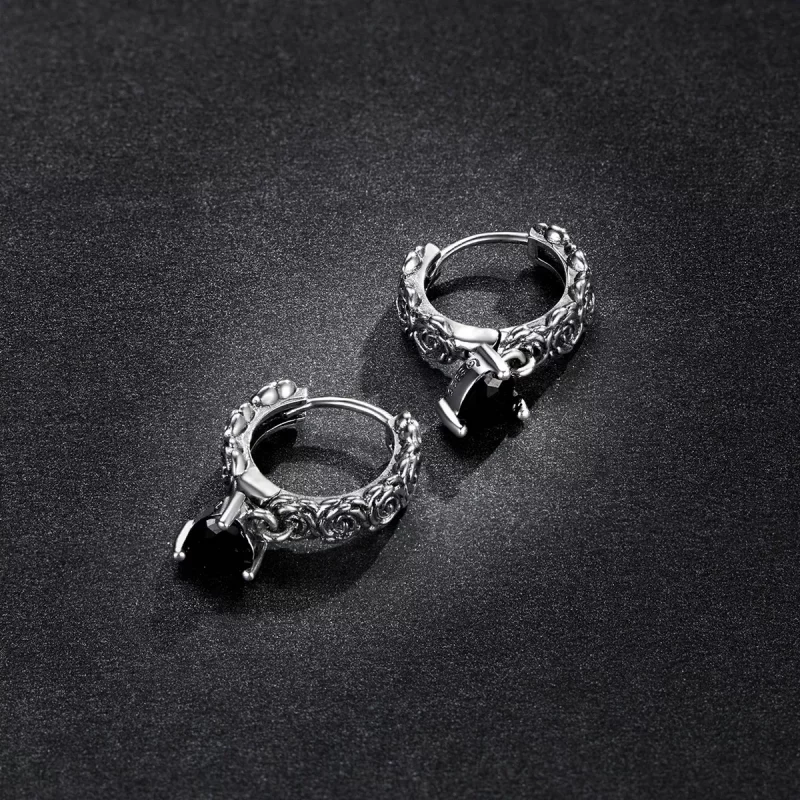 (imagen para) Pendientes de Aro Estilo Pandora Night Rose - BSE535 - Ver 5