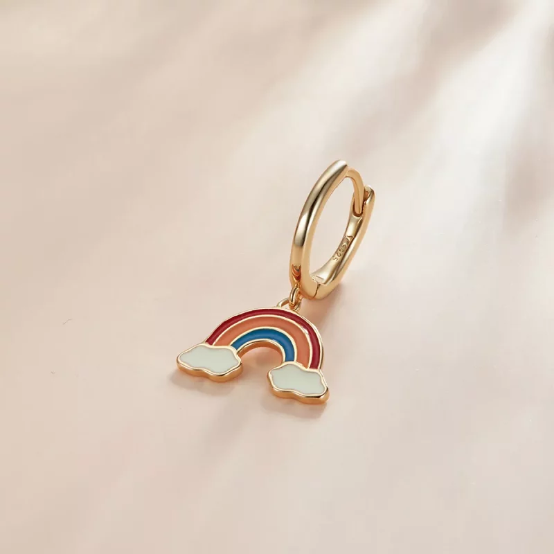 (imagen para) Pendientes de aro estilo Pandora Pop Rainbow - SCE1238 - Ver 2