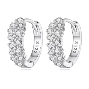 Pendientes de Aro Pandora Style con Circonitas Refinadas - BSE730 (imagen para) Pendientes de Aro Pandora Style con Circonitas Refinadas - BSE730