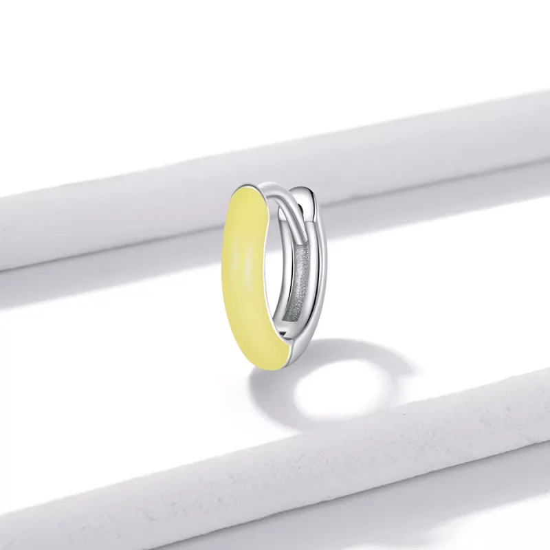 (imagen para) Pendientes de Aro Pequeños Estilo Pandora Amarillos - BSE488-YE - Ver 2