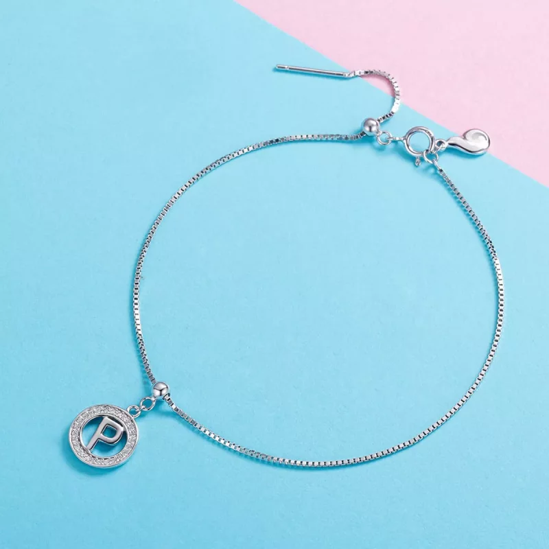 (imagen para) Estilo Pandora Me Wish Letter-P Dangle - BSP001-P - Ver 2