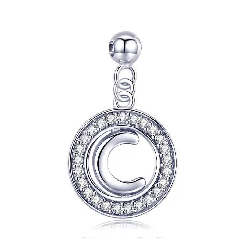 (imagen para) Pendiente Colgante Estilo Pandora Style Me Wish Letter-C - BSP001-C