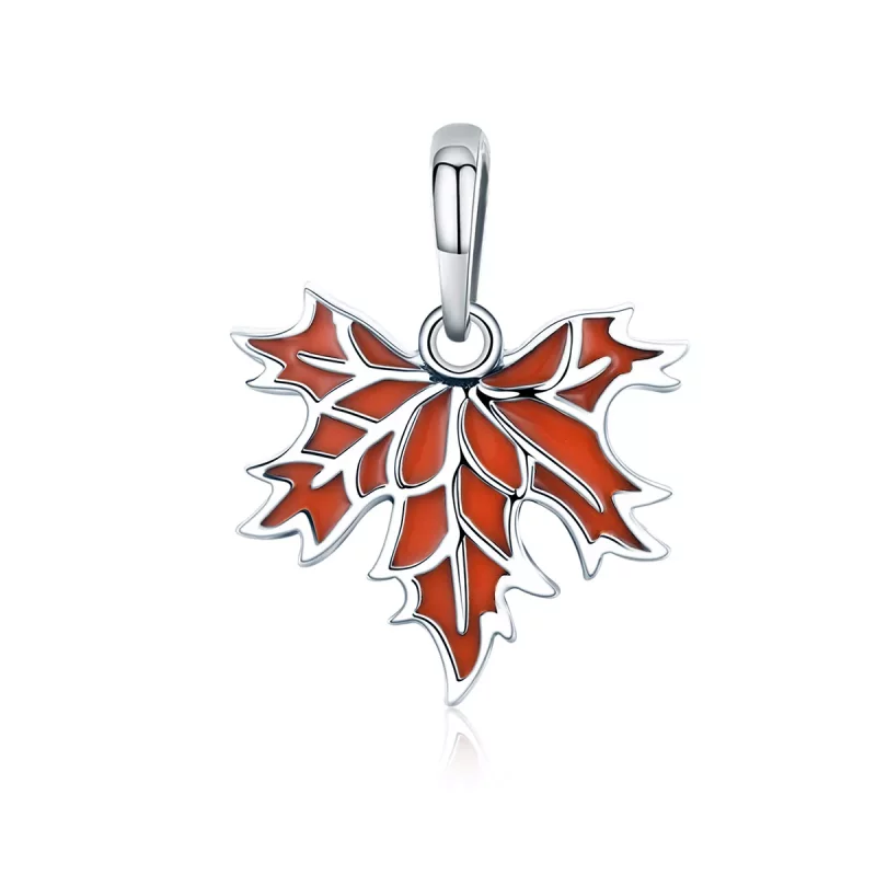(imagen para) Colgante de collar estilo Pandora con hojas de arce de otoño tardío - SCC585 - Ver 2