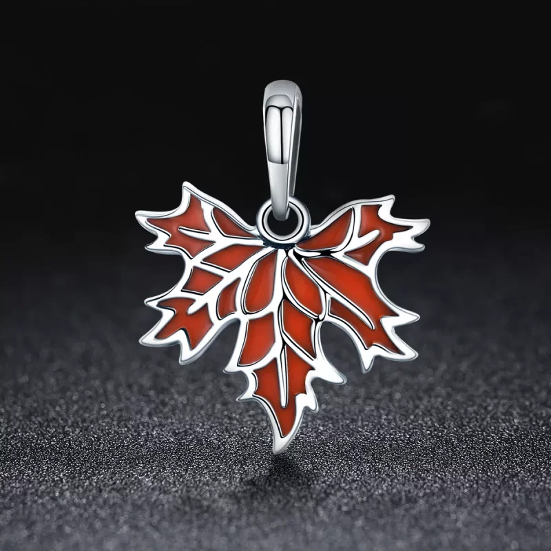 (imagen para) Colgante de collar estilo Pandora con hojas de arce de otoño tardío - SCC585 - Ver 3