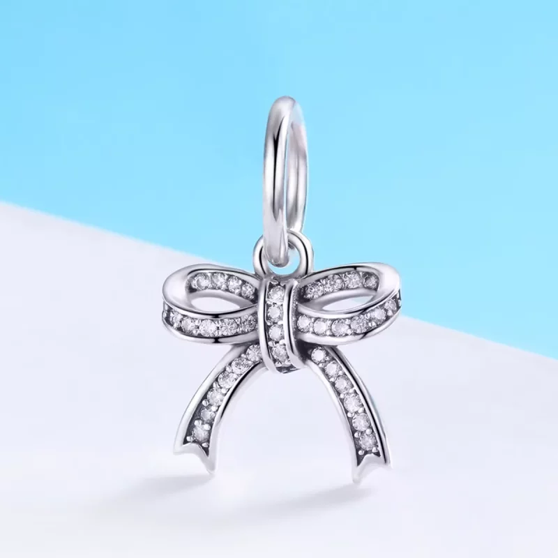 (imagen para) Colgante de plata en estilo Pandora con lazo - SCC775 - Ver 2