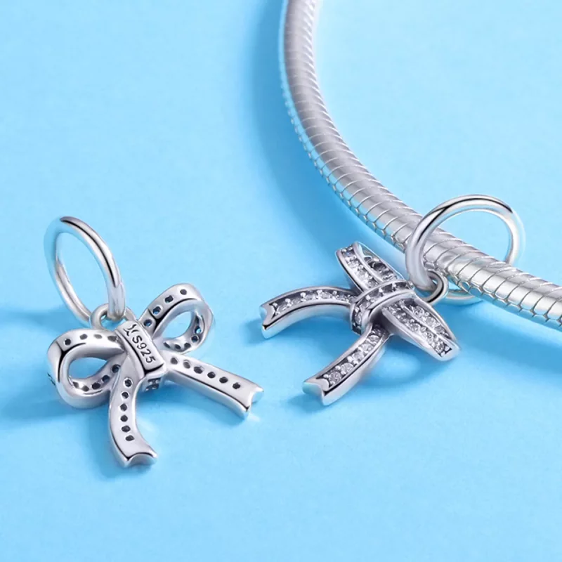 (imagen para) Colgante de plata en estilo Pandora con lazo - SCC775 - Ver 4