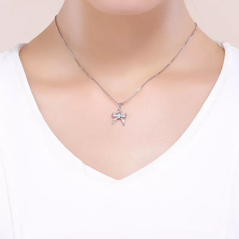 (imagen para) Colgante de plata en estilo Pandora con lazo - SCC775 - Ver 5