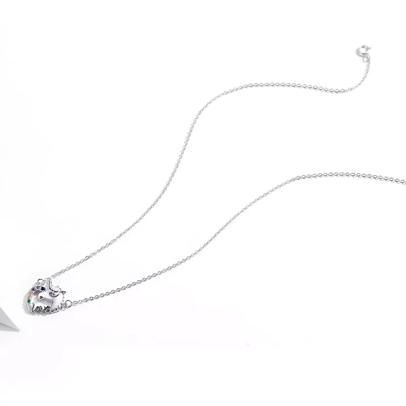 (imagen para) Colgante de unicornio adorable de estilo Pandora en plata - SCN348 - Ver 4