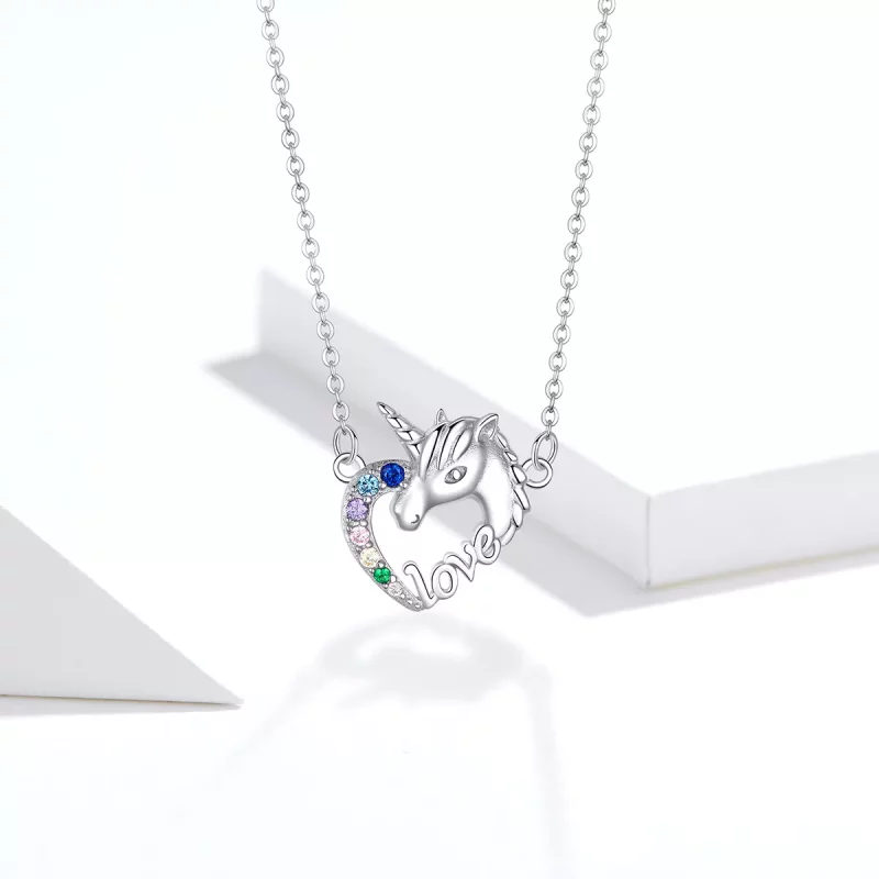 (imagen para) Colgante de unicornio adorable de estilo Pandora en plata - SCN348 - Ver 5