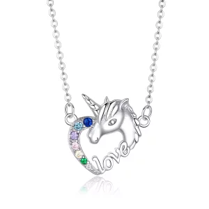 (imagen para) Colgante de unicornio adorable de estilo Pandora en plata - SCN348