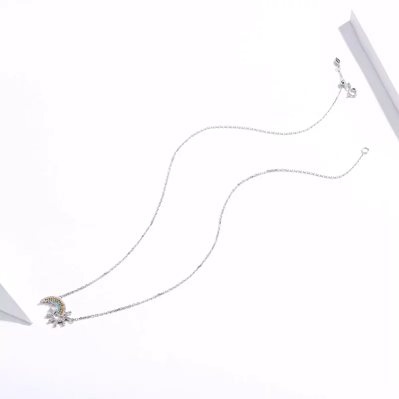 (imagen para) Collar arcoíris de plata estilo Pandora - SCN366 - Ver 2