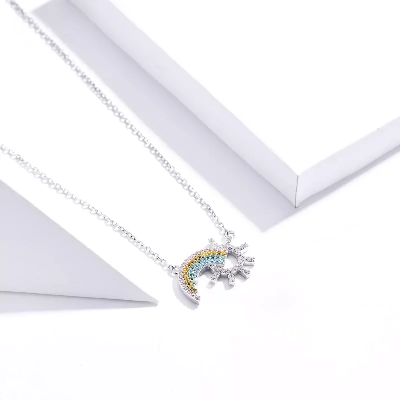(imagen para) Collar arcoíris de plata estilo Pandora - SCN366 - Ver 3