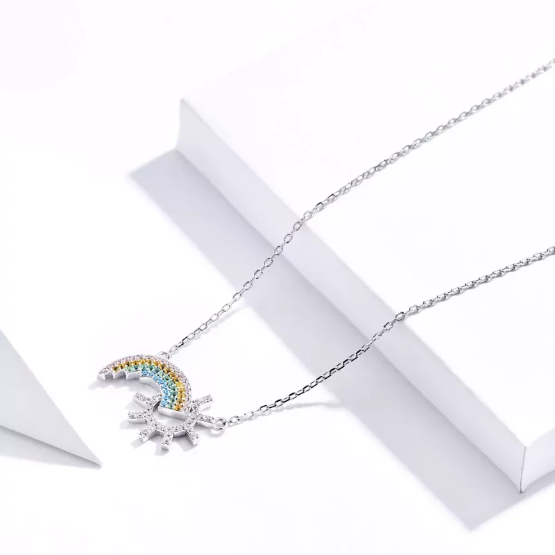 (imagen para) Collar arcoíris de plata estilo Pandora - SCN366 - Ver 4