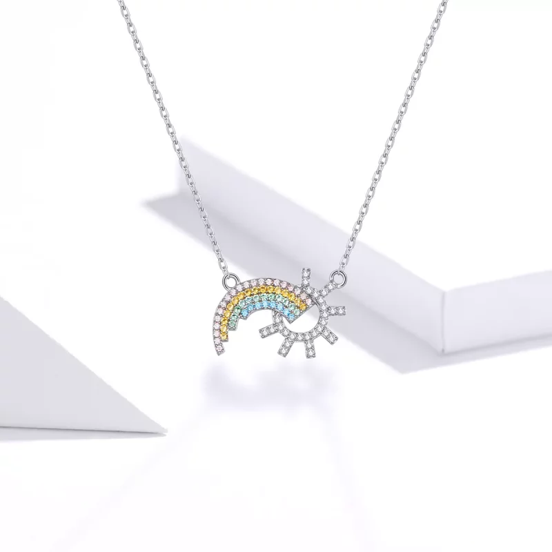 (imagen para) Collar arcoíris de plata estilo Pandora - SCN366 - Ver 5