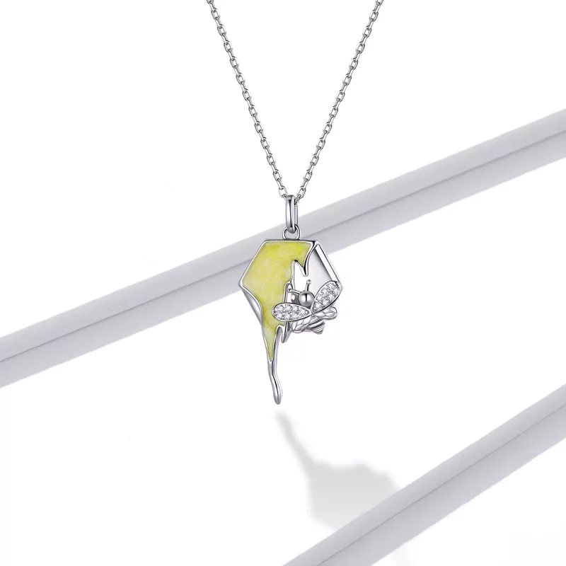 (imagen para) Collar brillante estilo Pandora con diseño de colmena - BSN213 - Ver 6