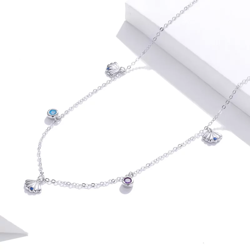 (imagen para) Collar colgante de concha marina de plata estilo Pandora - SCN454 - Ver 2