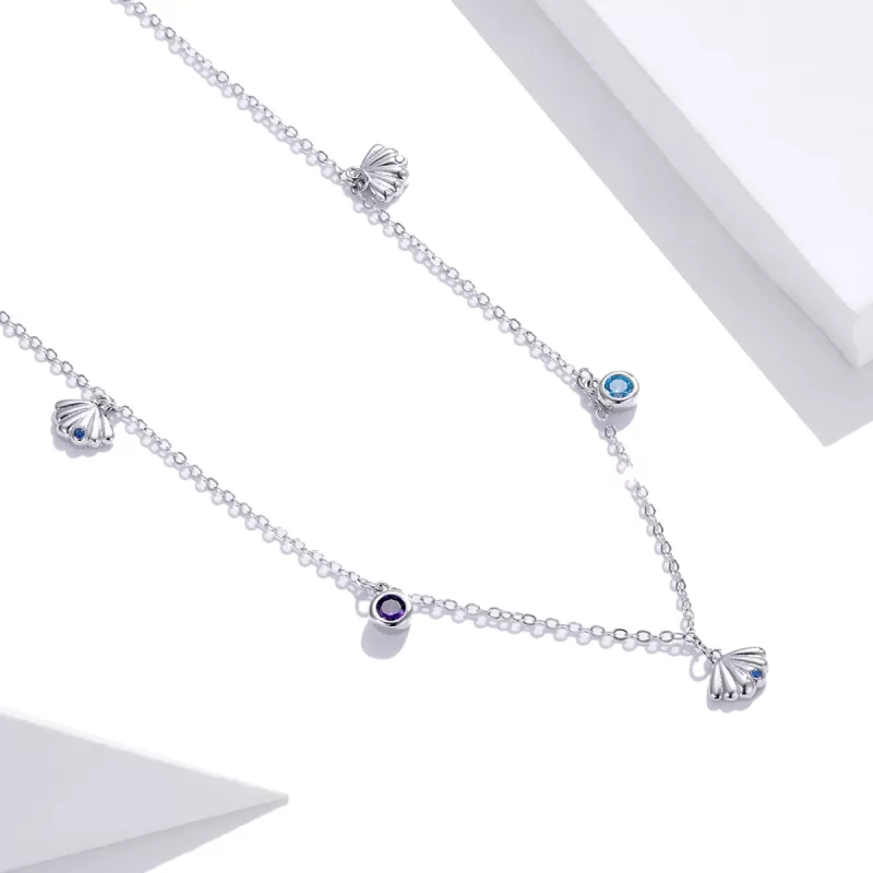 (imagen para) Collar colgante de concha marina de plata estilo Pandora - SCN454 - Ver 3