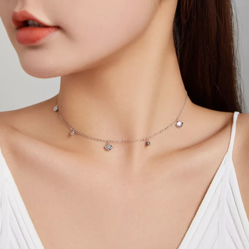 (imagen para) Collar colgante de concha marina de plata estilo Pandora - SCN454 - Ver 6