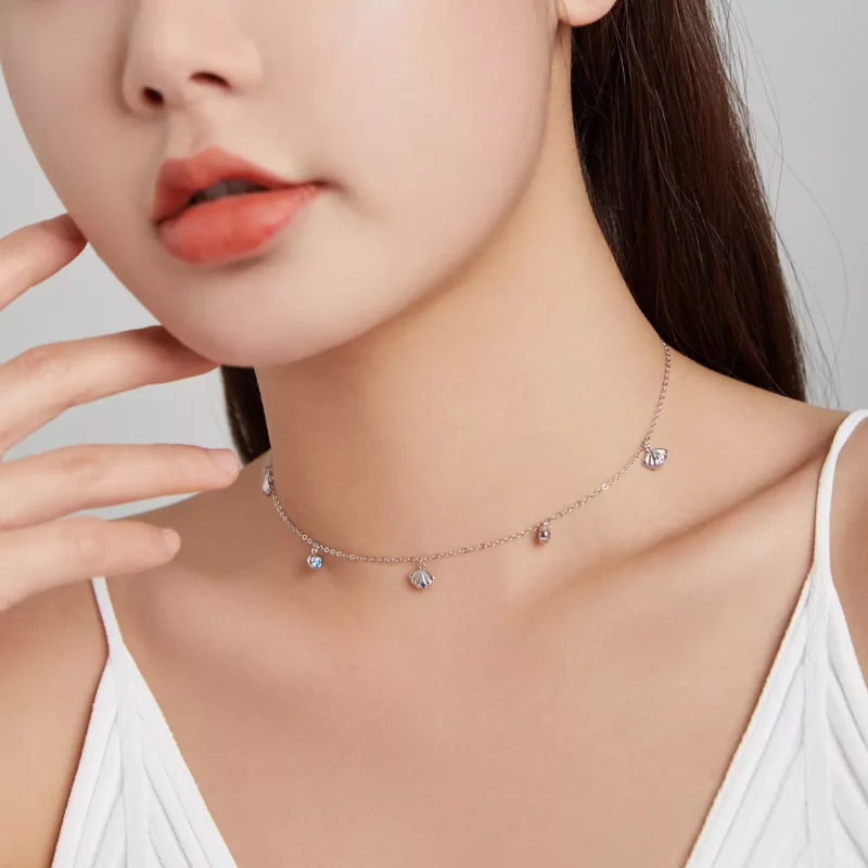 (imagen para) Collar colgante de concha marina de plata estilo Pandora - SCN454 - Ver 7