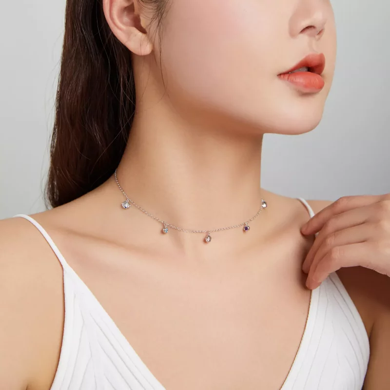 (imagen para) Collar colgante de concha marina de plata estilo Pandora - SCN454 - Ver 8