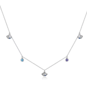 (imagen para) Collar colgante de concha marina de plata estilo Pandora - SCN454