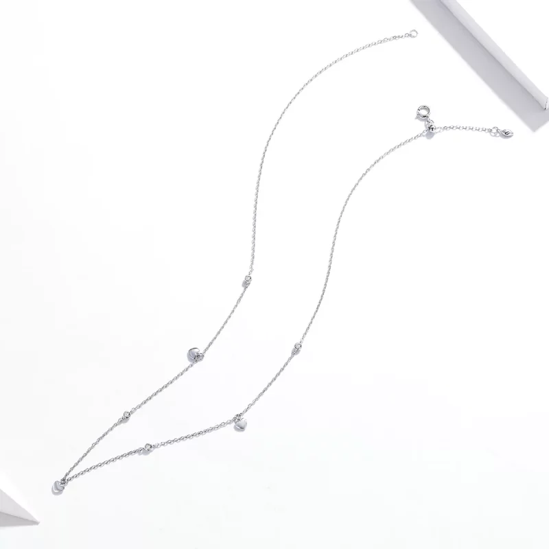 (imagen para) Collar colgante en forma de corazón de plata al estilo Pandora - SCN417 - Ver 4