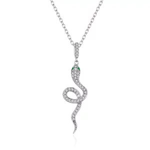 (imagen para) Collar colgante encantador de serpiente plateada al estilo de Pandora - SCN409
