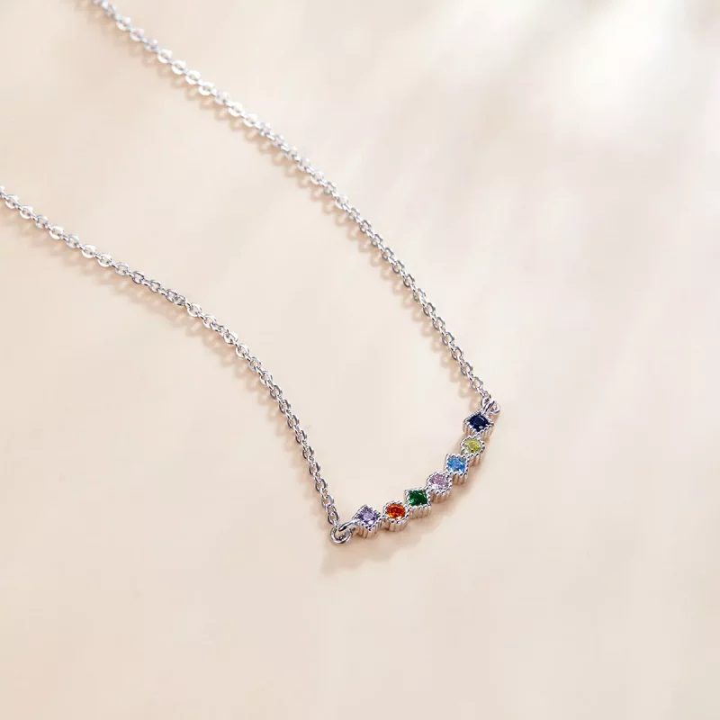 (imagen para) Collar colgante estilo Pandora de plata con arcoíris - SCN451 - Ver 3