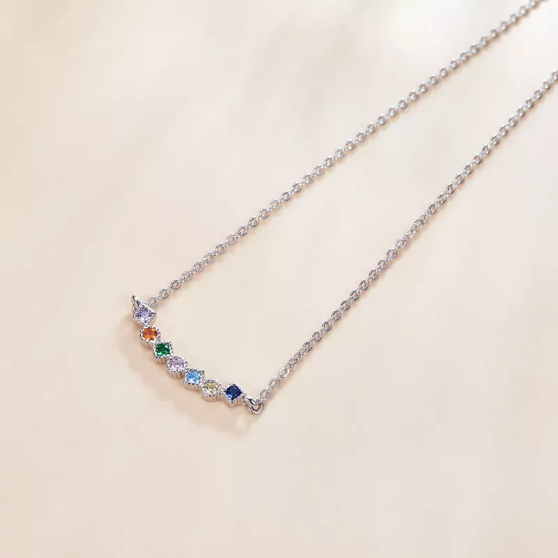 (imagen para) Collar colgante estilo Pandora de plata con arcoíris - SCN451 - Ver 4