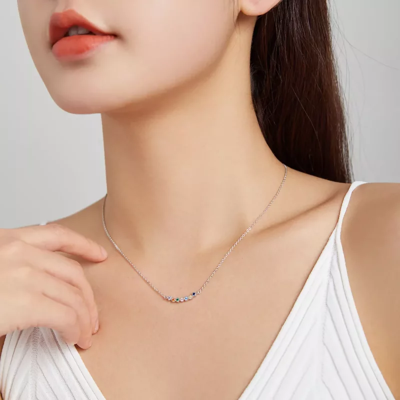 (imagen para) Collar colgante estilo Pandora de plata con arcoíris - SCN451 - Ver 5