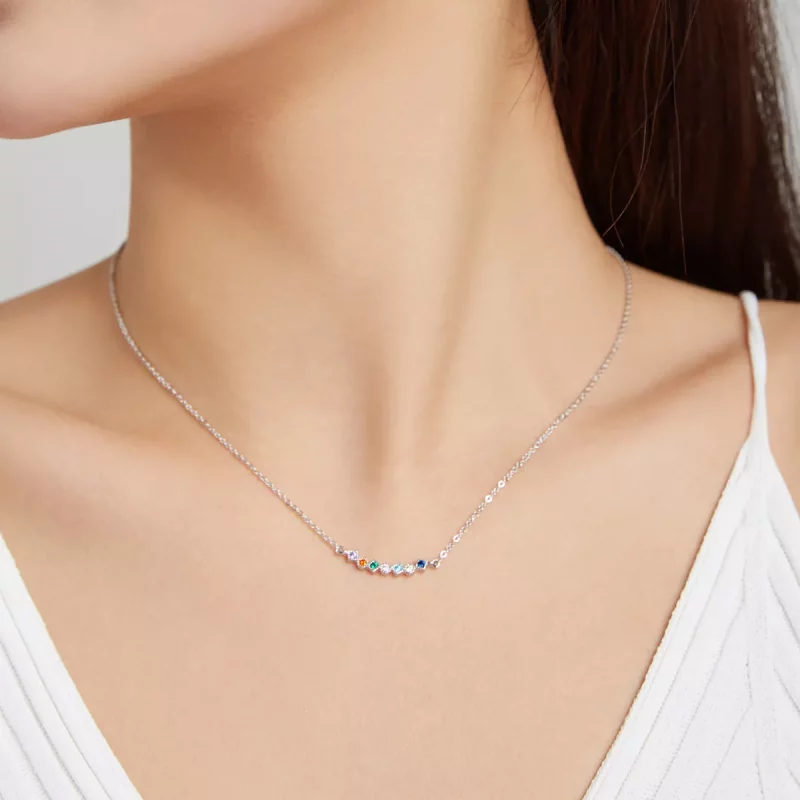 (imagen para) Collar colgante estilo Pandora de plata con arcoíris - SCN451 - Ver 6