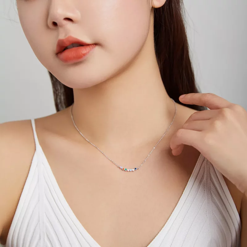 (imagen para) Collar colgante estilo Pandora de plata con arcoíris - SCN451 - Ver 7