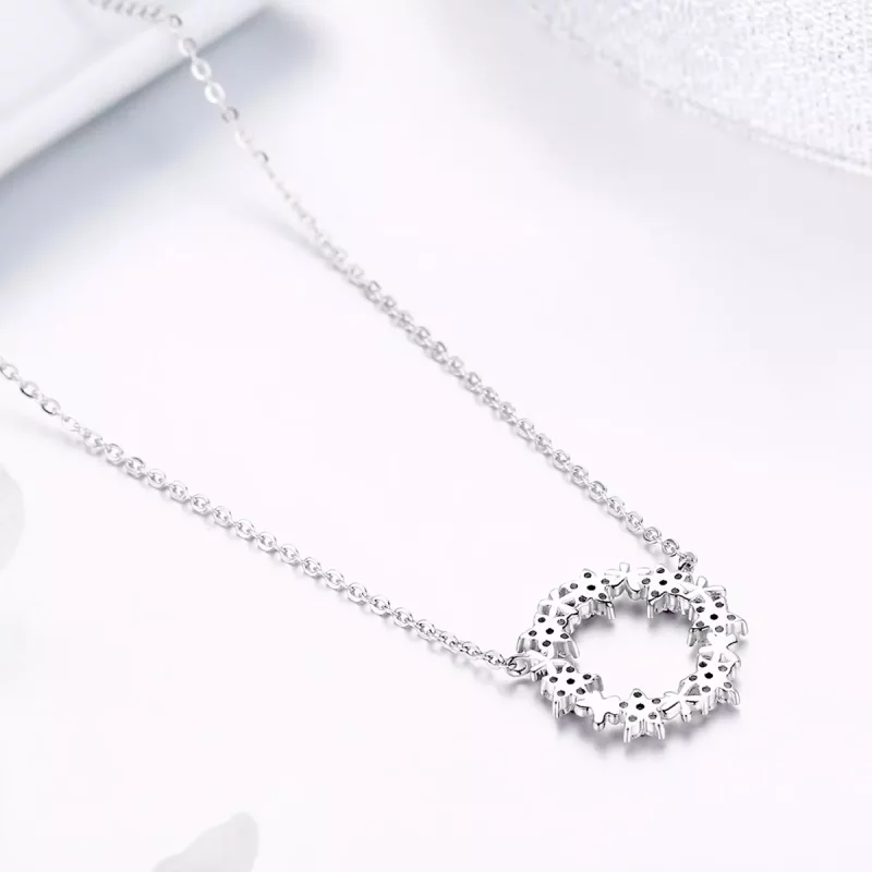 (imagen para) Collar colgante estilo Pandora de plata con estrellas - BSN028 - Ver 2