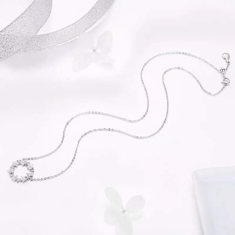 (imagen para) Collar colgante estilo Pandora de plata con estrellas - BSN028 - Ver 3