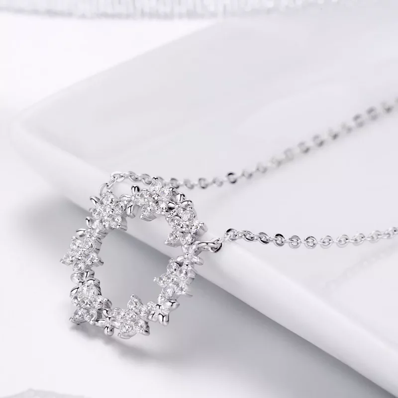 (imagen para) Collar colgante estilo Pandora de plata con estrellas - BSN028 - Ver 4