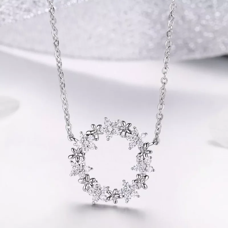 (imagen para) Collar colgante estilo Pandora de plata con estrellas - BSN028 - Ver 5