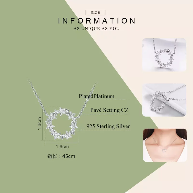 (imagen para) Collar colgante estilo Pandora de plata con estrellas - BSN028 - Ver 7