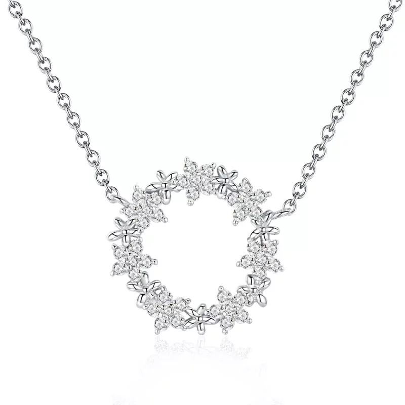 (imagen para) Collar colgante estilo Pandora de plata con estrellas - BSN028