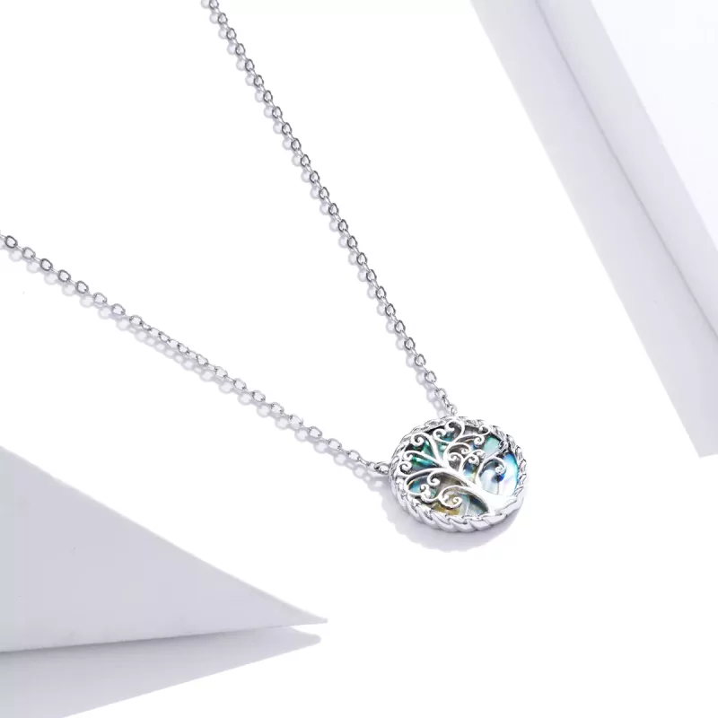 (imagen para) Collar colgante estilo Pandora de plata con un vibrante Árbol de la Vida - SCN43 - Ver 2